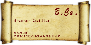 Bramer Csilla névjegykártya